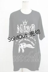 NieR Clothing / プリント半袖CUTSEW XL 黒 H-25-08-16-046-PU-TO-KB-ZT494