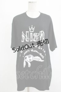 NieR Clothing / プリント半袖CUTSEW XL 黒 H-25-08-16-046-PU-TO-KB-ZT494