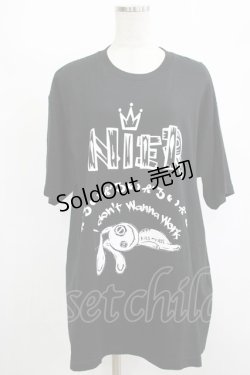 画像1: NieR Clothing / プリント半袖CUTSEW XL 黒 H-25-08-16-046-PU-TO-KB-ZT494