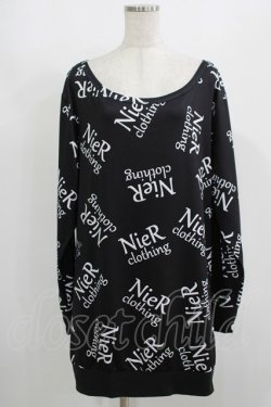 画像1: NieR Clothing / プリントトップス  黒ロゴ H-25-08-16-005-PU-BL-KB-ZH