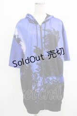 NieR Clothing / 半袖ZIPパーカー  青 H-25-08-16-048-PU-TO-KB-ZH