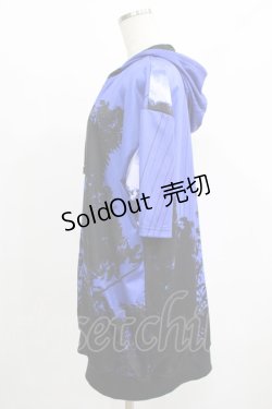 画像2: NieR Clothing / 半袖ZIPパーカー  青 H-25-08-16-048-PU-TO-KB-ZH