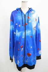 NieR Clothing / バルーンZIPパーカー  ブルー H-25-08-16-050-PU-TO-KB-ZH
