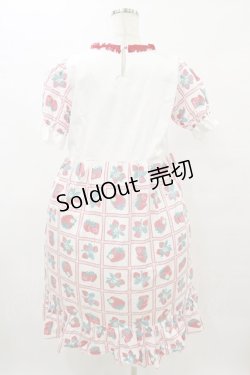 画像2: Nile Perch / いちご柄ワンピース Free オフ/レッド H-25-08-16-1007-LO-OP-NS-ZH