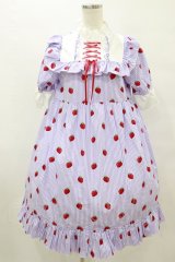Nile Perch / いちごストライプワンピース Free ラベンダー H-25-08-16-1009-LO-OP-NS-ZH