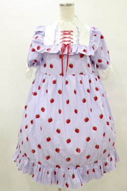 画像1: Nile Perch / いちごストライプワンピース Free ラベンダー H-25-08-16-1009-LO-OP-NS-ZH