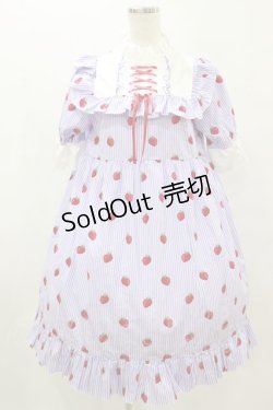 画像1: Nile Perch / いちごストライプワンピース Free ラベンダー H-25-08-16-1009-LO-OP-NS-ZH