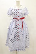 Nile Perch / ハートドットセーラーワンピース Free サックス/レッド H-25-08-16-1010-LO-OP-NS-ZH