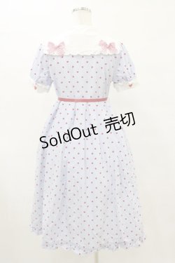 画像2: Nile Perch / ハートドットセーラーワンピース Free サックス/レッド H-25-08-16-1010-LO-OP-NS-ZH
