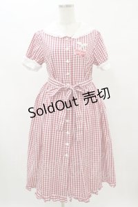 Nile Perch / チェリーワッペンギンガムワンピース Free レッド H-25-08-16-1011-LO-OP-NS-ZH