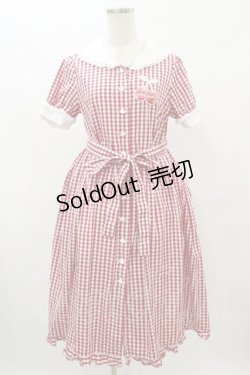画像1: Nile Perch / チェリーワッペンギンガムワンピース Free レッド H-25-08-16-1011-LO-OP-NS-ZH