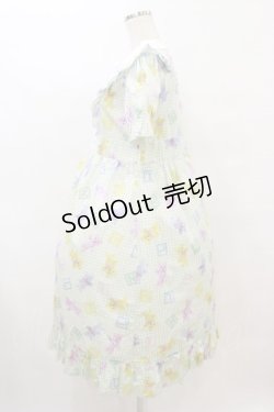 画像2: Nile Perch / Vフリルロングワンピース Free くま柄/ミント H-25-08-16-1012-LO-OP-NS-ZH