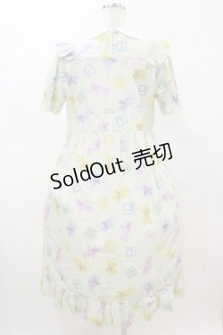 画像3: Nile Perch / Vフリルロングワンピース Free くま柄/ミント H-25-08-16-1012-LO-OP-NS-ZH