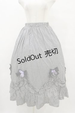 画像1: Nile Perch / ギンガムチェックフリルスカート Free ブラック H-25-08-16-1014-LO-SK-NS-ZH