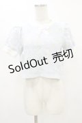 Nile Perch / リボンカットソー Free BabyGift柄/サックス H-25-08-16-1022-LO-TO-NS-ZH