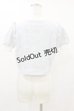 画像2: Nile Perch / リボンカットソー Free BabyGift柄/サックス H-25-08-16-1022-LO-TO-NS-ZH