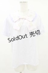 Nile Perch / リボン襟カットソー Free アイスクリーム柄/ラベンダー H-25-08-16-1026-LO-TO-NS-ZH