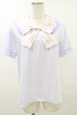 画像1: Nile Perch / リボン襟カットソー Free アイスクリーム柄/ラベンダー H-25-08-16-1026-LO-TO-NS-ZH