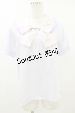 画像1: Nile Perch / リボン襟カットソー Free アイスクリーム柄/ラベンダー H-25-08-16-1026-LO-TO-NS-ZH
