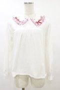 Nile Perch / はしごレースカットソー Free オフ/レッド H-25-08-16-1031-LO-TO-NS-ZH