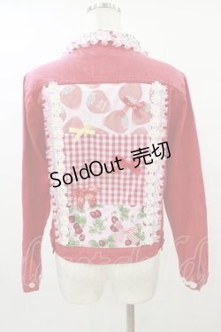 画像2: Nile Perch / いちごのデニムジャケット Free レッド H-25-08-16-1038-LO-JA-NS-ZH