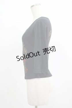 画像2: H jelly / プリントカットソー  黒 H-25-08-16-057-HN-TO-KB-ZH