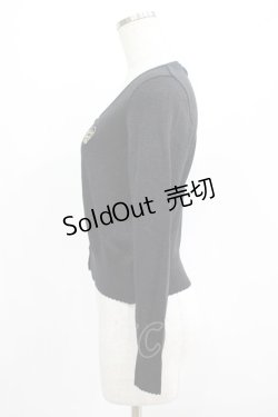 画像2: Emily Temple cute / ハートロゴ刺繍ラメニットカーディガン  ブラック H-25-08-16-059-ET-TO-KB-ZH