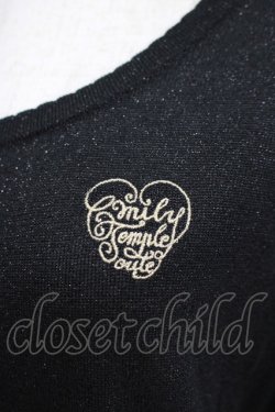 画像4: Emily Temple cute / ハートロゴ刺繍ラメニットカーディガン  ブラック H-25-08-16-059-ET-TO-KB-ZH