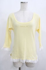 MILK / トーションフリルカットソー  イエロー H-25-08-16-064-ML-BL-KB-ZH
