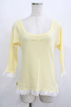 画像1: MILK / トーションフリルカットソー  イエロー H-25-08-16-064-ML-BL-KB-ZH