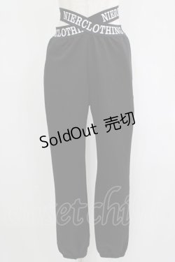 画像1: NieR Clothing / ロゴベルトストレッチパンツ F 黒 H-25-08-16-073-PU-PA-KB-ZH