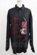 NieR Clothing / プリントロングシャツ  黒 H-25-08-16-002-PU-BL-KB-ZH