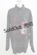 NieR Clothing / プリントロングシャツ  黒 H-25-08-16-002-PU-BL-KB-ZH