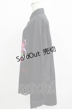 画像2: NieR Clothing / プリントロングシャツ  黒 H-25-08-16-002-PU-BL-KB-ZH