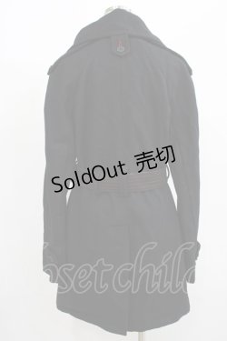 画像3: h.ANARCHY / カラーステッチベルト付コート  黒×赤 H-25-08-16-016-HN-CO-KB-ZT-C058