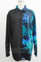 NieR Clothing / 切替長袖シャツ  黒 H-25-08-16-003-PU-BL-KB-ZH
