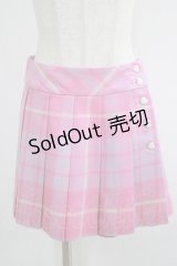 MILK / Sweet checkスカート  ピンク H-25-08-16-020-ML-SK-KB-ZH