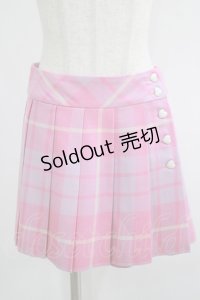 MILK / Sweet checkスカート  ピンク H-25-08-16-020-ML-SK-KB-ZH