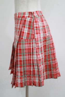 画像2: Candy Stripper / CHECK PLEATS MINI SKIRT M レッド H-25-08-16-021-PU-SK-KB-ZH