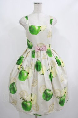 画像1: Emily Temple cute / Apple Stampノースリーブワンピース  グリーンアップル H-25-08-17-1005-ET-OP-KB-ZH