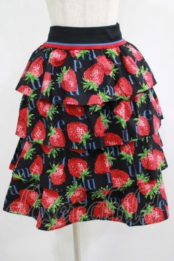画像1: Jane Marple / Strawberry Meets Logoダンドールスカート  ブラック H-25-08-17-1008-JM-SK-KB-ZH