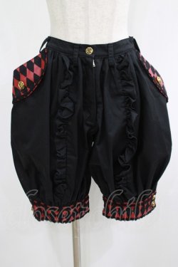 画像1: MA MAXICIMAM / ネコミミ騎士団シトルイユシュバリエダイヤ柄パンツ  ブラック×レッド H-25-08-17-1010-PU-PA-KB-ZH