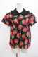 画像1: Jane Marple / Strawberry Meets Logoブラウス  ブラック H-25-08-17-1014-JM-BL-KB-ZH (1)