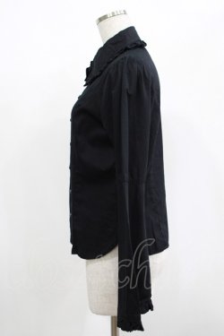 画像2: PEACE NOW / フリルブラウス  黒 H-25-08-17-1017-PU-BL-KB-ZH