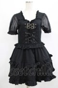 Amilige / シフォン袖ベルトフリルワンピース  ブラック H-25-08-17-1018-PU-OP-KB-ZH