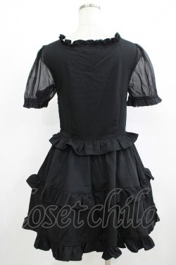 画像3: Amilige / シフォン袖ベルトフリルワンピース  ブラック H-25-08-17-1018-PU-OP-KB-ZH
