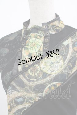 画像4: Ozz On / プリント切替トップス  黒×黒 H-25-08-17-1019-OO-TO-KB-ZH