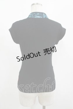 画像3: Ozz On / プリント切替トップス  黒×青 H-25-08-17-1020-OO-TO-KB-ZH