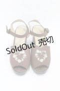 Fi.n.t / ハートリース刺繍ウッドライクソールサンダル M（23.5-24.0cm） BROWN H-25-08-18-003-CA-SH-NS-ZH