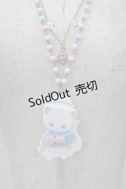 画像1: Angelic Pretty / Sailor Marine Kittenネックレス  オフ/サックス H-25-08-18-034-AP-AC-NS-ZH